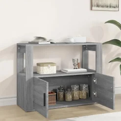 819458 vidaXL Buffet Sonoma gris 80x30x60 cm Bois d'ingénierie