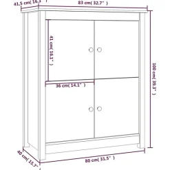 821507 vidaXL Buffet 83x41,5x100 cm Bois massif de pin