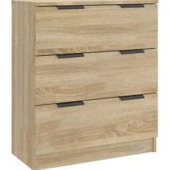 3115782 vidaXL Buffets 3 pcs Chêne sonoma Bois d'ingénierie