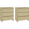 3098067 vidaXL Buffets 3 pcs Chêne sonoma Bois d'ingénierie