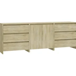 3098067 vidaXL Buffets 3 pcs Chêne sonoma Bois d'ingénierie
