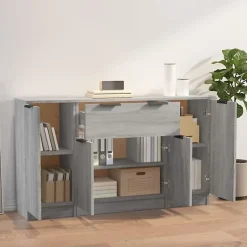 3115834 vidaXL Buffets 3 pcs Sonoma gris Bois d'ingénierie