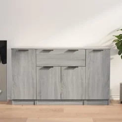 3115834 vidaXL Buffets 3 pcs Sonoma gris Bois d'ingénierie