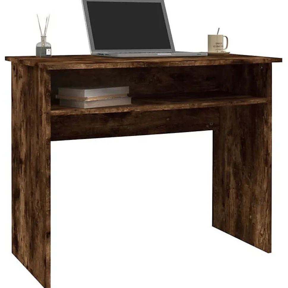 815462 vidaXL Bureau Chêne fumé 90x50x74 cm Bois d'ingénierie