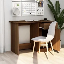 815422 vidaXL Bureau Chêne marron 100x50x76 cm Bois d'ingénierie