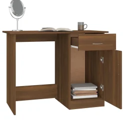 815422 vidaXL Bureau Chêne marron 100x50x76 cm Bois d'ingénierie