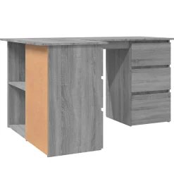 815442 vidaXL Bureau d'angle Sonoma gris 145x100x76 cm Bois d'ingénierie