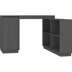 814506 vidaXL Bureau Gris 110x50x75 cm Bois massif de pin