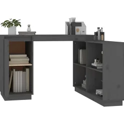 814506 vidaXL Bureau Gris 110x50x75 cm Bois massif de pin