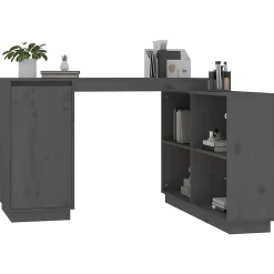 814506 vidaXL Bureau Gris 110x50x75 cm Bois massif de pin
