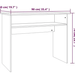 815463 vidaXL Bureau Sonoma gris 90x50x74 cm Bois d'ingénierie
