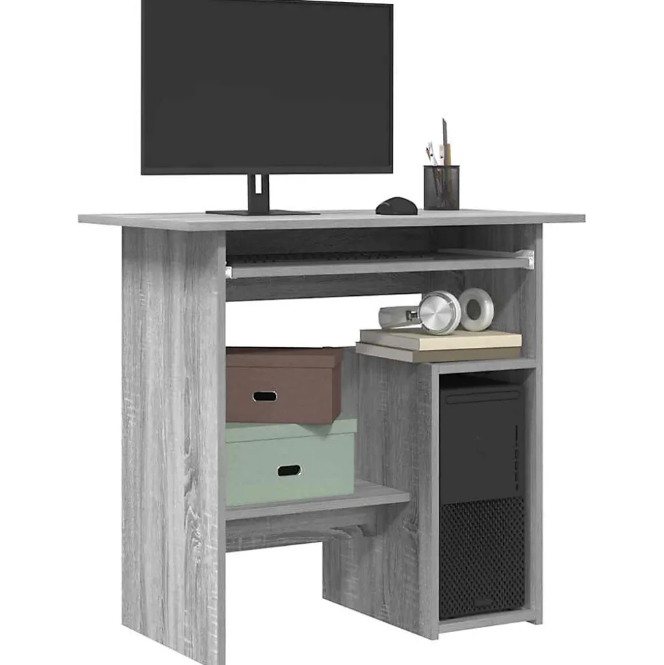 815478 vidaXL Bureau Sonoma gris 80x45x74 cm Bois d'ingénierie