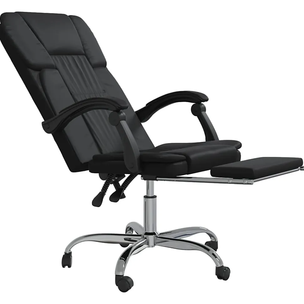 349619 vidaXL Fauteuil inclinable de bureau Noir Similicuir