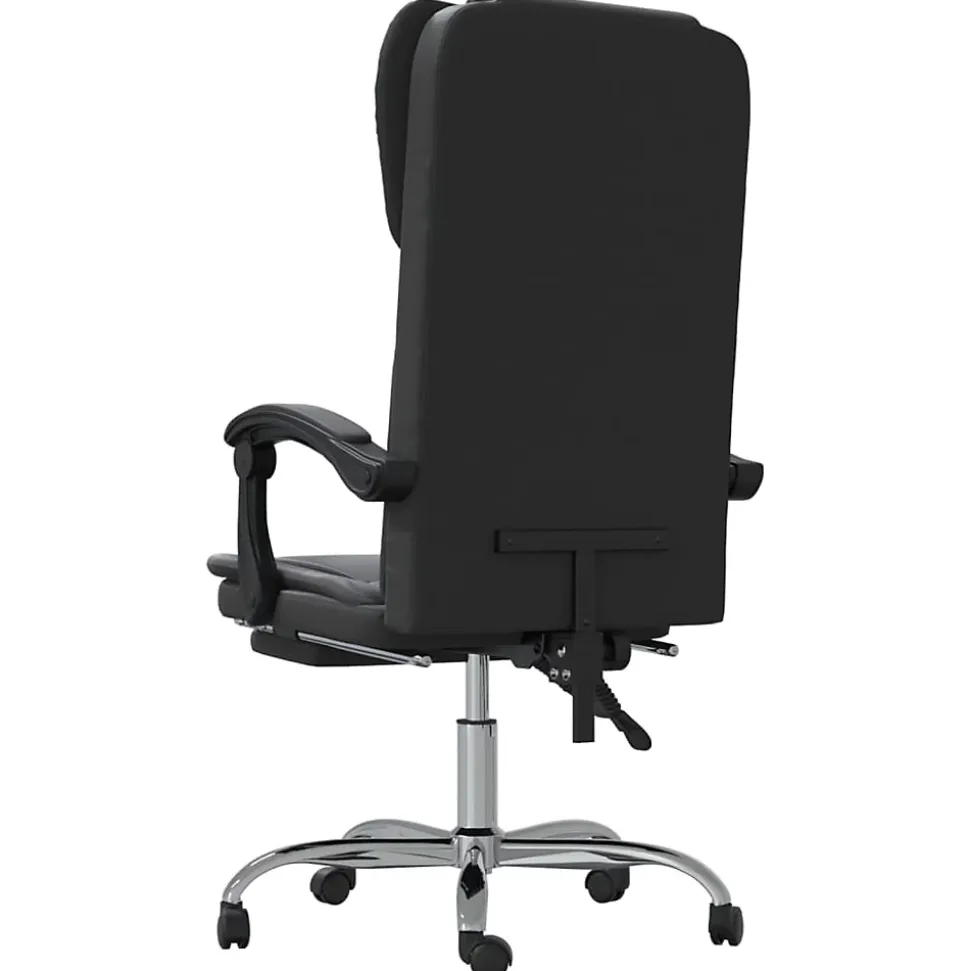 349619 vidaXL Fauteuil inclinable de bureau Noir Similicuir
