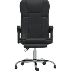 349619 vidaXL Fauteuil inclinable de bureau Noir Similicuir