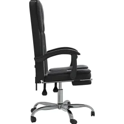 349619 vidaXL Fauteuil inclinable de bureau Noir Similicuir