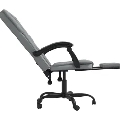 349617 vidaXL Fauteuil inclinable de bureau Gris clair Tissu