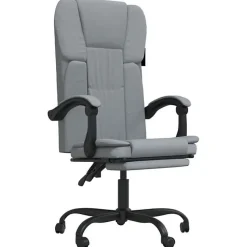 349617 vidaXL Fauteuil inclinable de bureau Gris clair Tissu