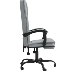 349617 vidaXL Fauteuil inclinable de bureau Gris clair Tissu