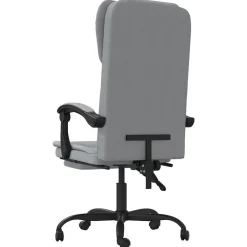 349617 vidaXL Fauteuil inclinable de bureau Gris clair Tissu