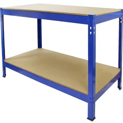 3 x Etagères 90 cm & 1 Etabli de Travail Bleu - Q-Rax