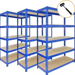 3 x Etagères 90 cm Bleu & Maillet - Q-Rax
