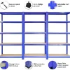 4 x Monster Racking T-Rax Rayonnage Étagère Robuste, Bleu, 75cm L, 30cm P