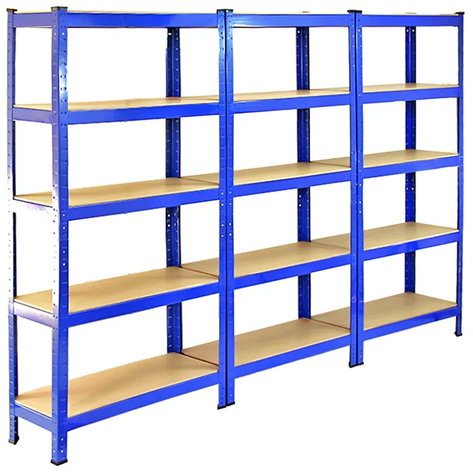 6 x Monster Racking T-Rax Rayonnage Étagère Robuste, Bleu, 75cm L, 30cm P