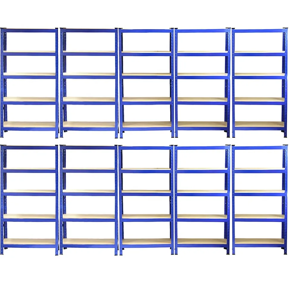 10 x Monster Racking T-Rax Rayonnage Étagère Robuste, Bleu, 75cm L, 30cm P