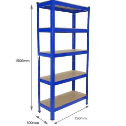 2 x Monster Racking T-Rax Rayonnage Étagère Robuster, Bleu, 75cm L, 30cm P