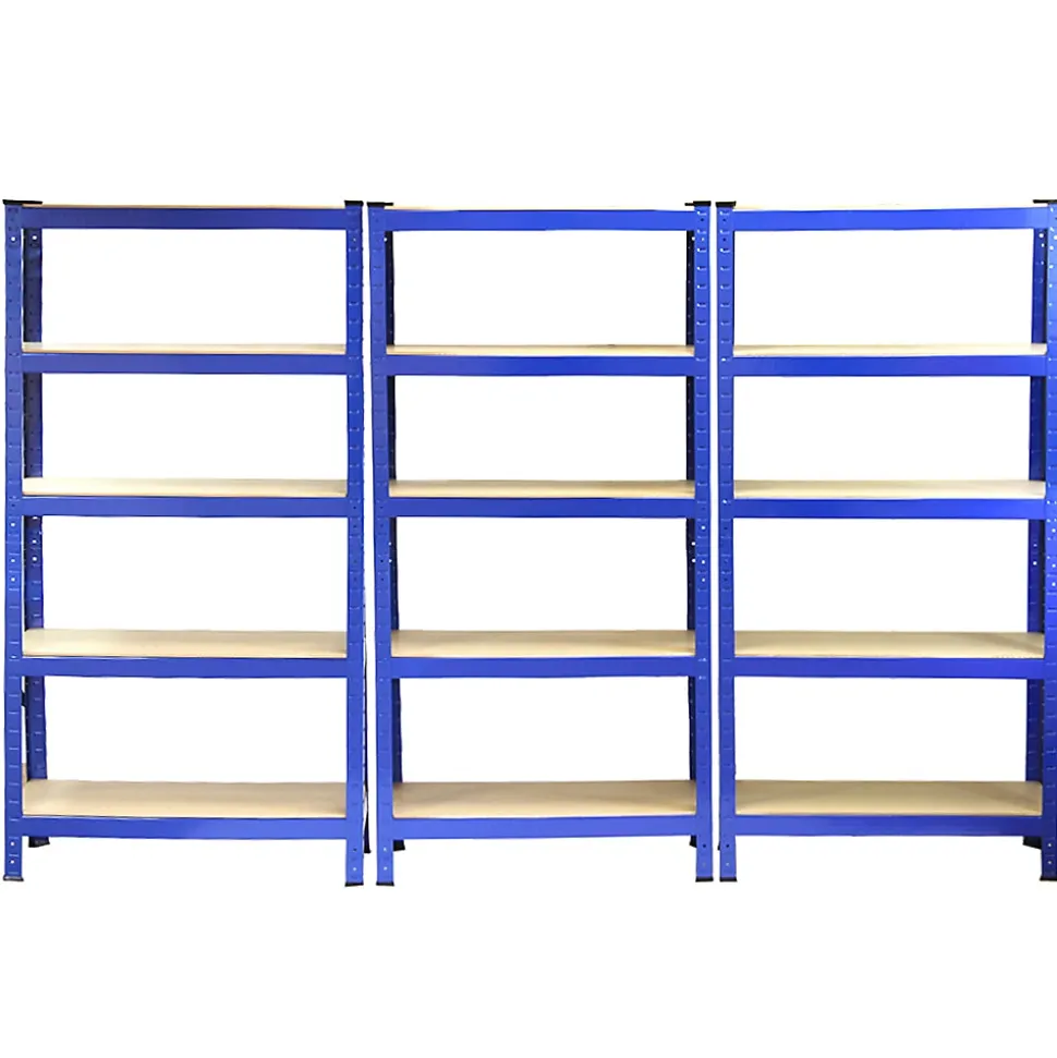3 x Monster Racking T-Rax Rayonnage Étagère Robuster, Bleu, 75cm L, 30cm P