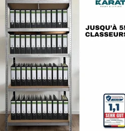 2 X Rayonnages pour charges lourdes, 200 x 120 x 60 cm, Galvanisé, Capacité de charge max : 875 kg