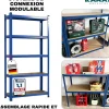 2 X Rayonnages pour charges lourdes, 200 x 120 x 60 cm, Bleu, Capacité de charge max :  875 kg
