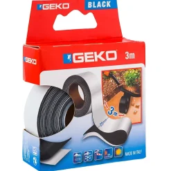 Adhésif autoamalgamant - GEKO - 25 mm x 3 m - Noir - Multi-usages - Brillant