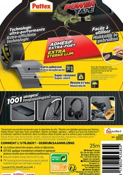 Adhésif de réparation Pattex Power Tape noir, 25 m