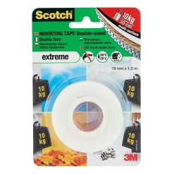 Adhésif double face extra fort Scotch, 19 mm x 1,5 m