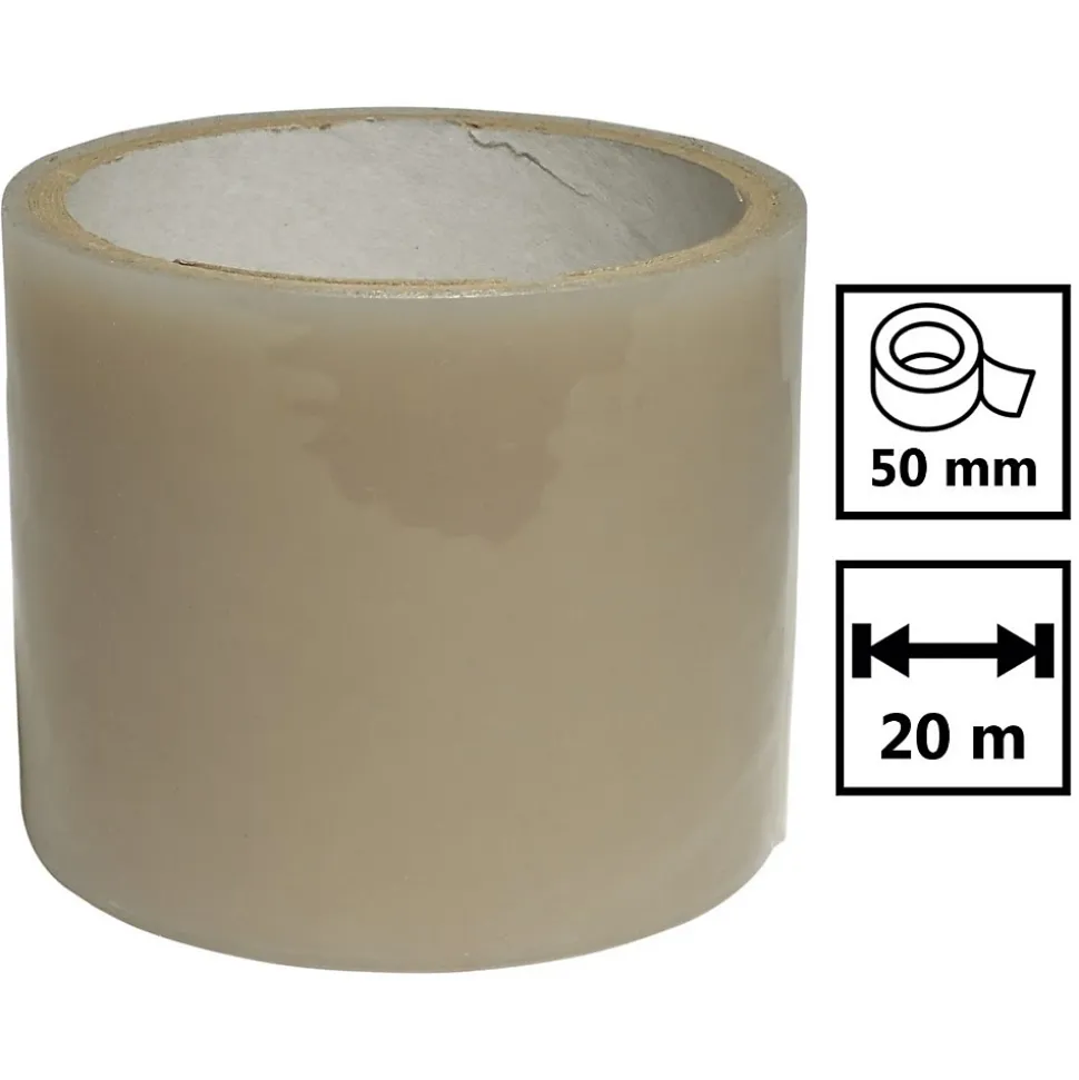 Adhésif transparent 50mm x 20m pour réparation bâche