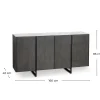 Alpha Buffet 4 portes (160x40xH 85 cm) en céramique gris foncé