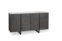 Alpha Buffet 4 portes (160x40xH 85 cm) en céramique gris foncé