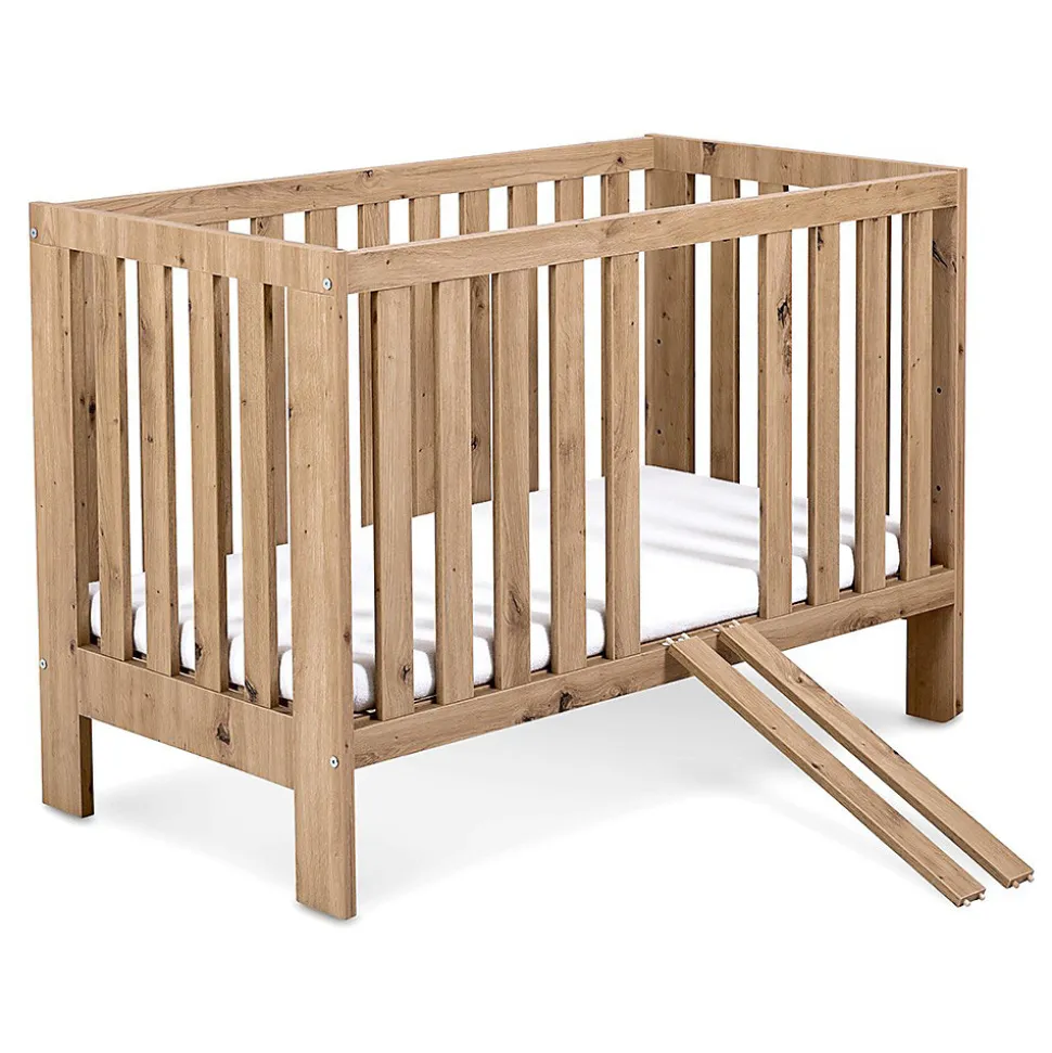 AMELIA II Ensemble bébé commode à langer et lit évolutif 120x60 Chêne sans tiroir