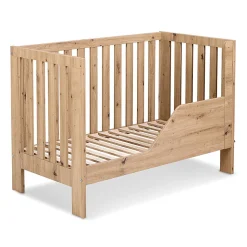 AMELIA II Ensemble bébé commode à langer et lit évolutif 120x60 Chêne sans tiroir