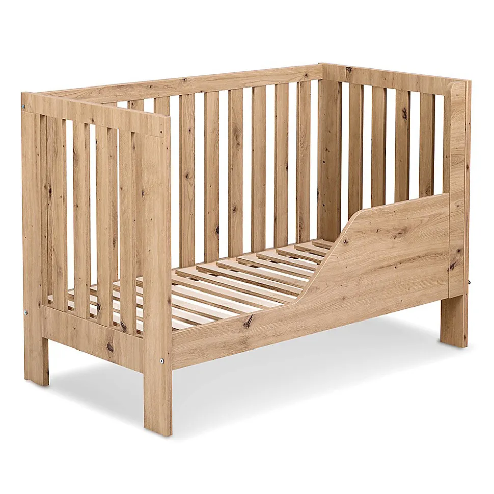 AMELIA II Ensemble bébé commode à langer et lit évolutif 120x60 Chêne sans tiroir