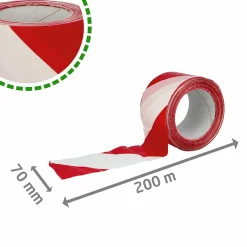 AMIG - Bande de balisage 522 - 70 mm x 200 m - Polyéthylène faible densité LDPE - Rouge-Blanc