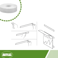 AMIG - Ruban adhésif à deux côtés 513 - 5 m x 19 mm - Blanc