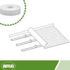 AMIG - Ruban adhésif à deux côtés 513 - 5 m x 19 mm - Blanc