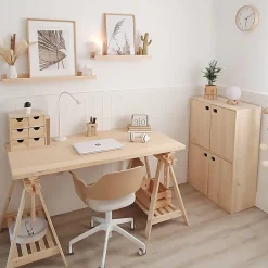 Archi Tec treteau réglable avec support de bureau, bois de pin - 78x140x70 cm