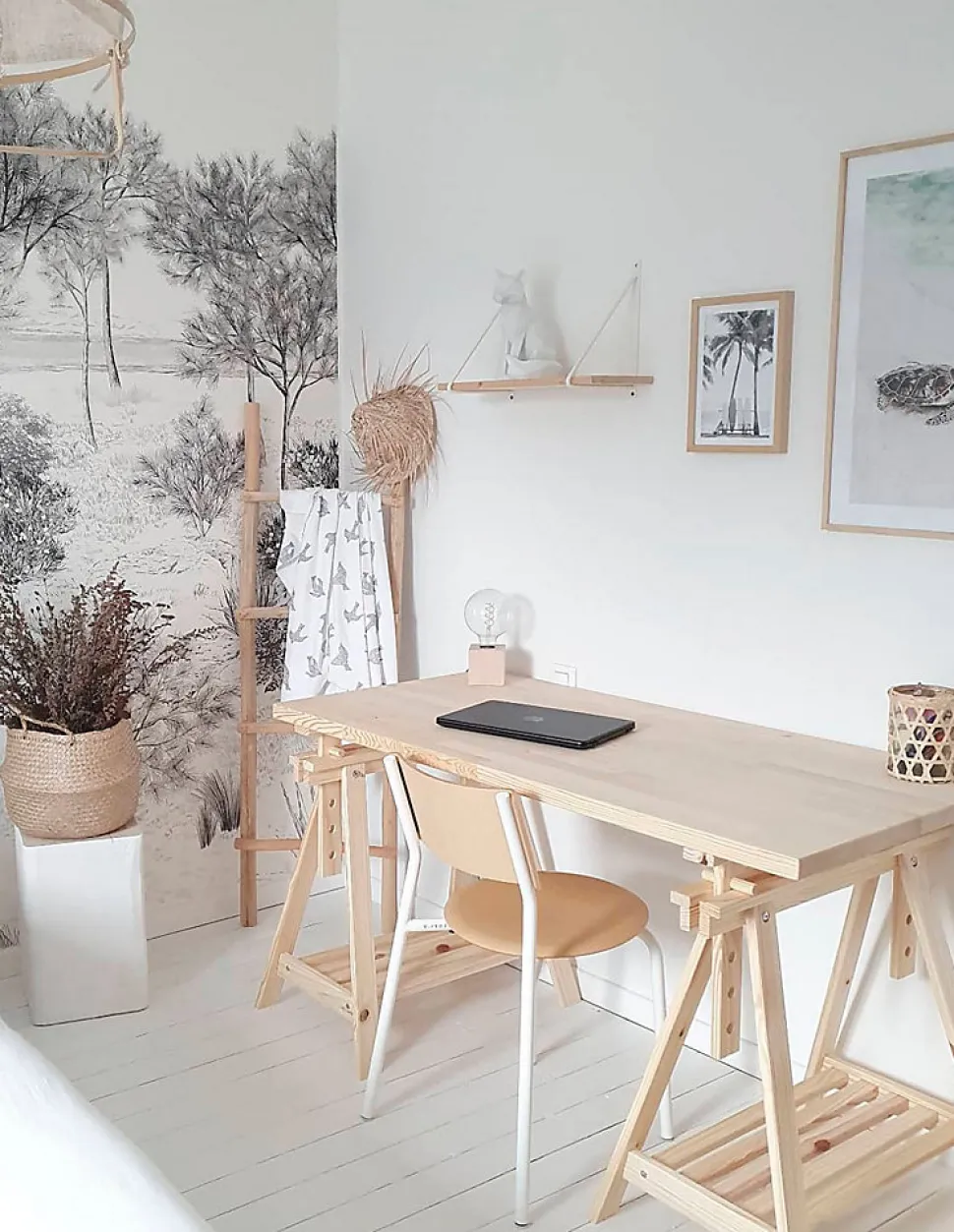 Archi Tec treteau réglable avec support de bureau, bois de pin - 78x140x70 cm