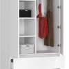 Armoire : 2 portes, 2 tiroirs, 90 x 180 x 51 cm, blanc