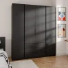 Armoire à 4 portes avec 3 tiroirs 200 cm KAJA noir