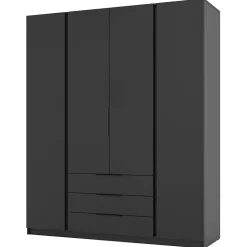 Armoire à 4 portes avec 3 tiroirs 200 cm KAJA noir